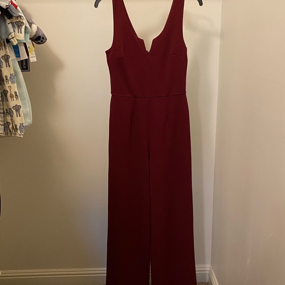 Francesca's Collections Burgundy Jumpsuit